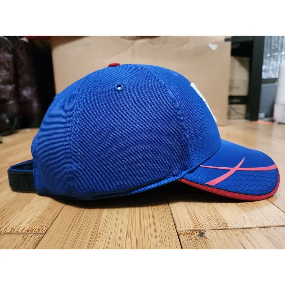 Texas Rangers Hat Cap Strap Back Blue Red MLB Baseball Adjustable Logo '47 OSFA